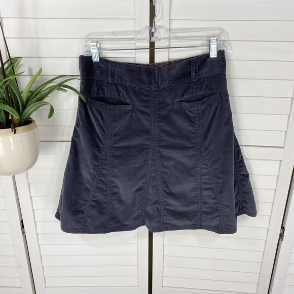 Athleta Gray‎ Whenever Corduroy Skirt A Line Athleisure Snap Drawstring Size 4 - Picture 3 of 7